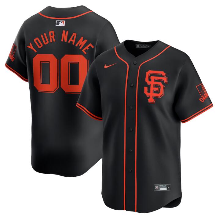 Men's San Francisco Giants Active Player Custom Black 2024 Alternate Limited Stitched Baseball Jersey